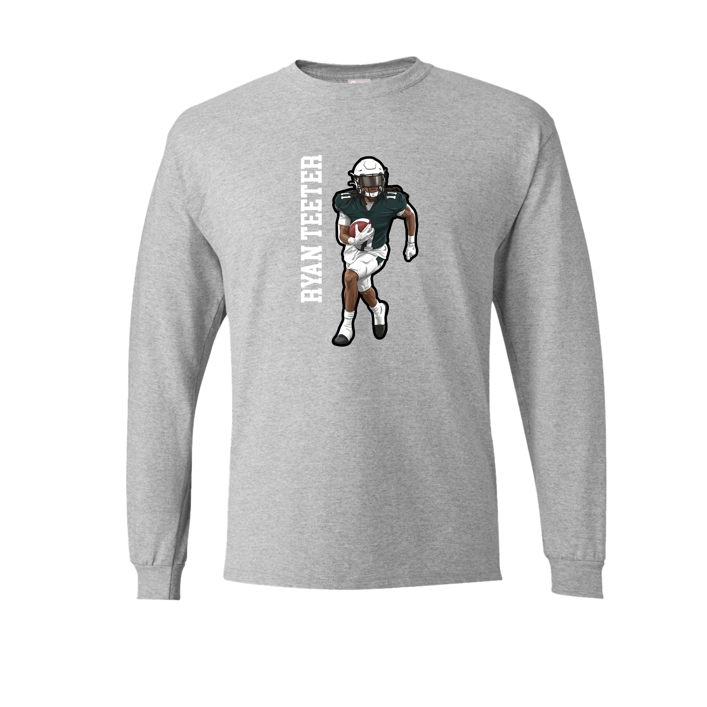 Long Sleeve Tee — Name Vertical in Grey