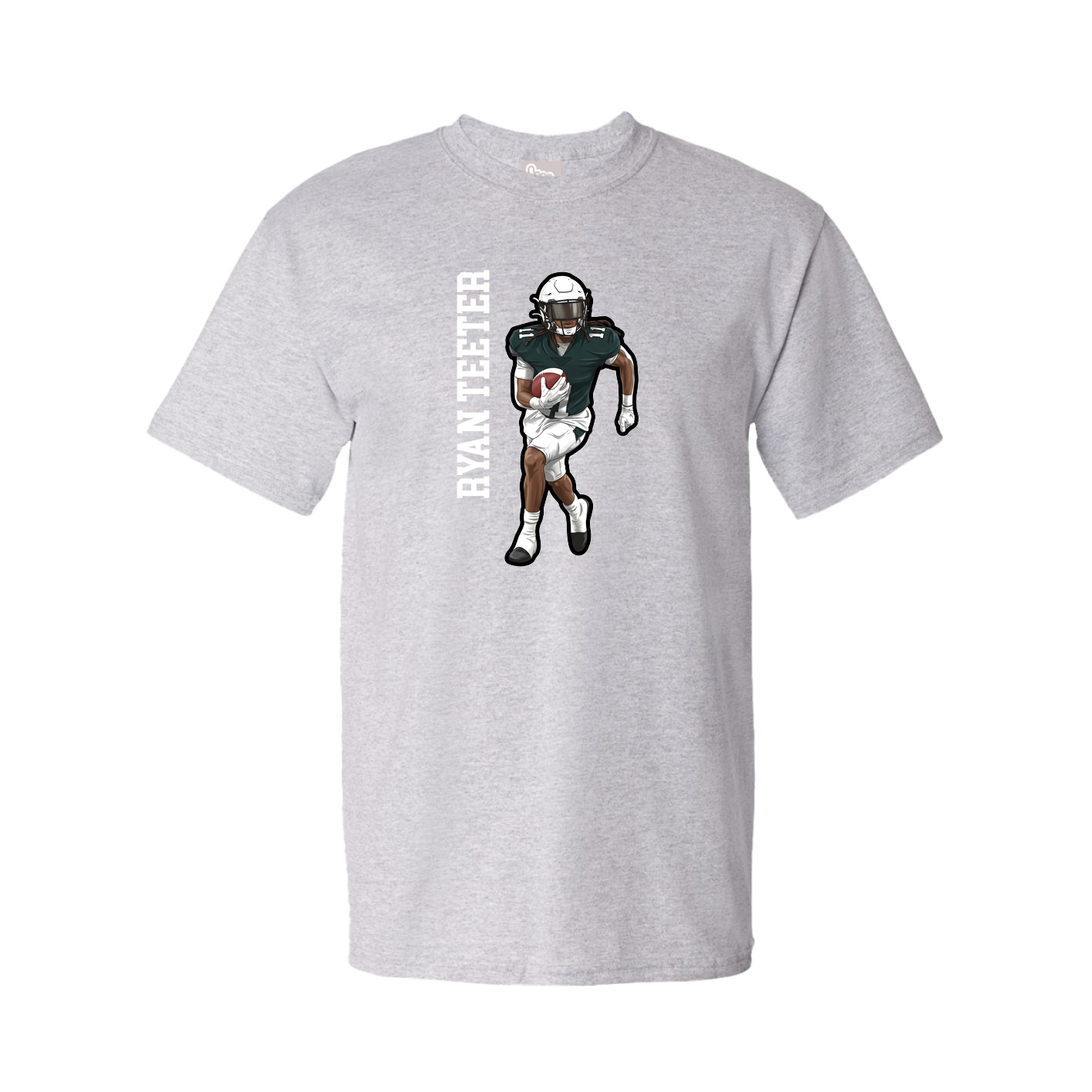 Youth Tee — Name Vertical in Grey