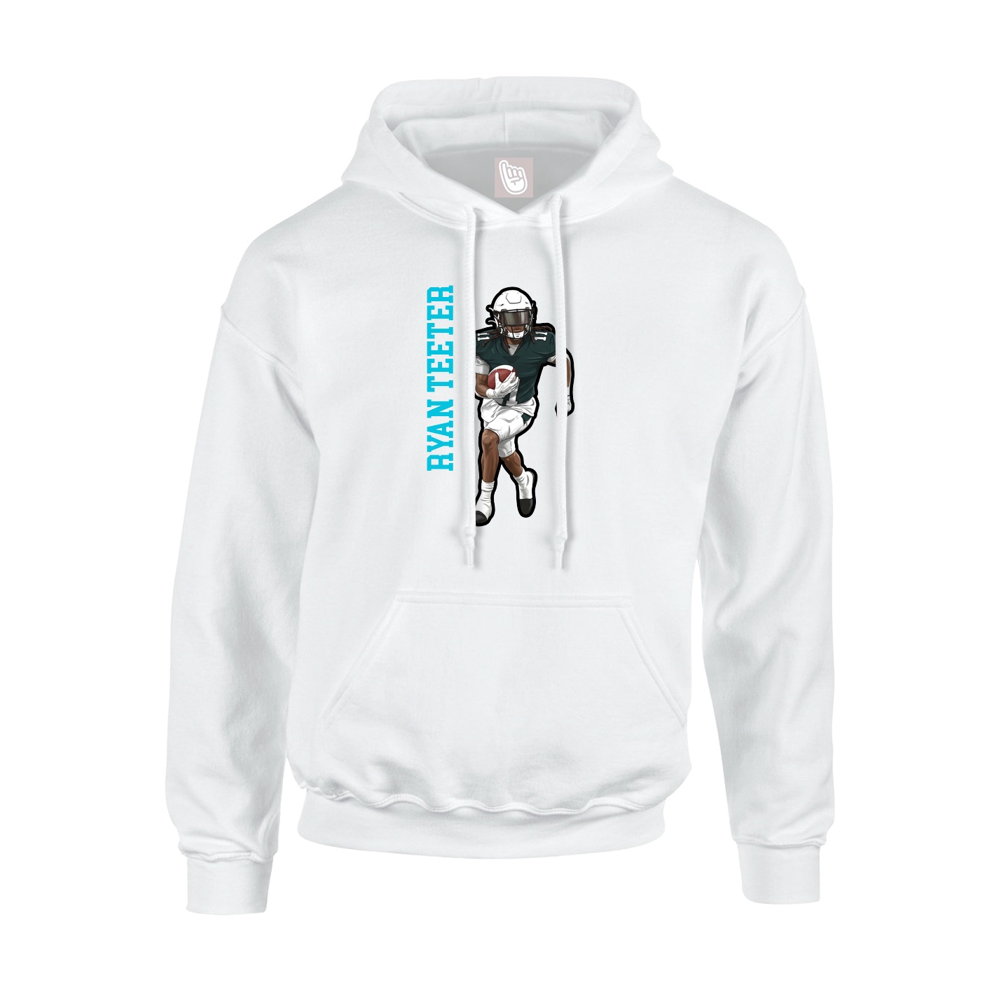 Youth Hoodie — Name Vertical in White