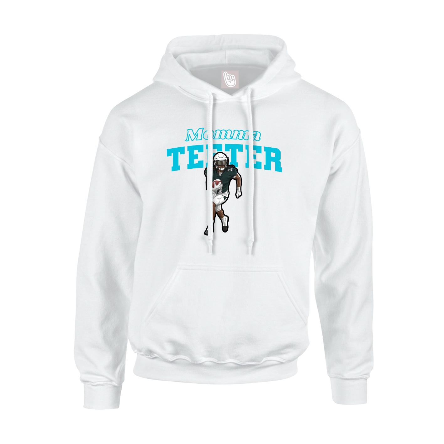 Youth Hoodie — Mothers Day Block in White