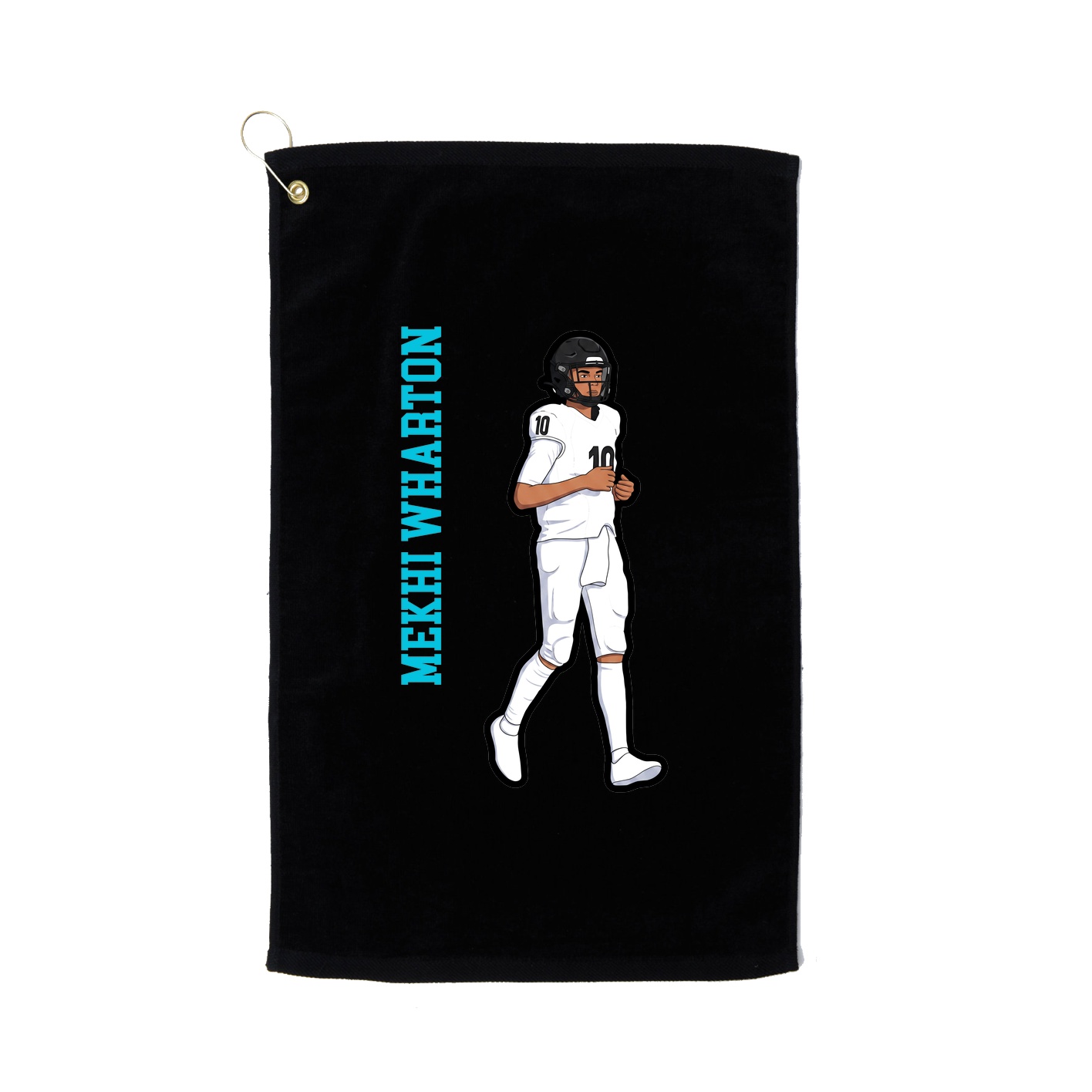 Golf Towel — Name Vertical in Black