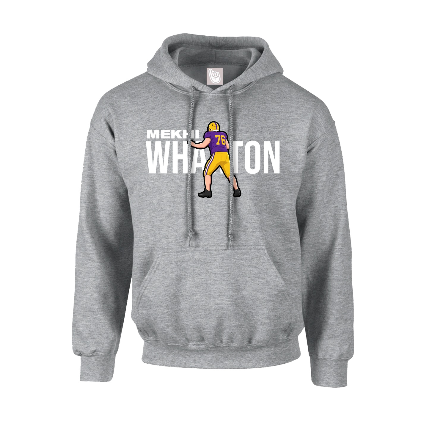 Hoodie — Player Name in Grey