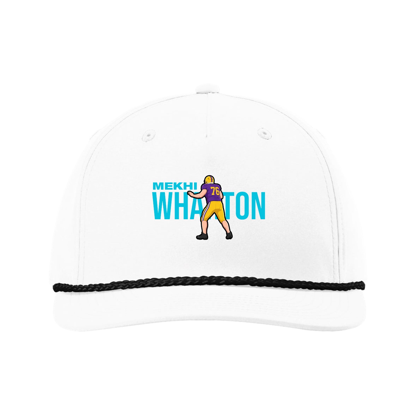 Five-Panel Classic Rope Cap — Player Name in White