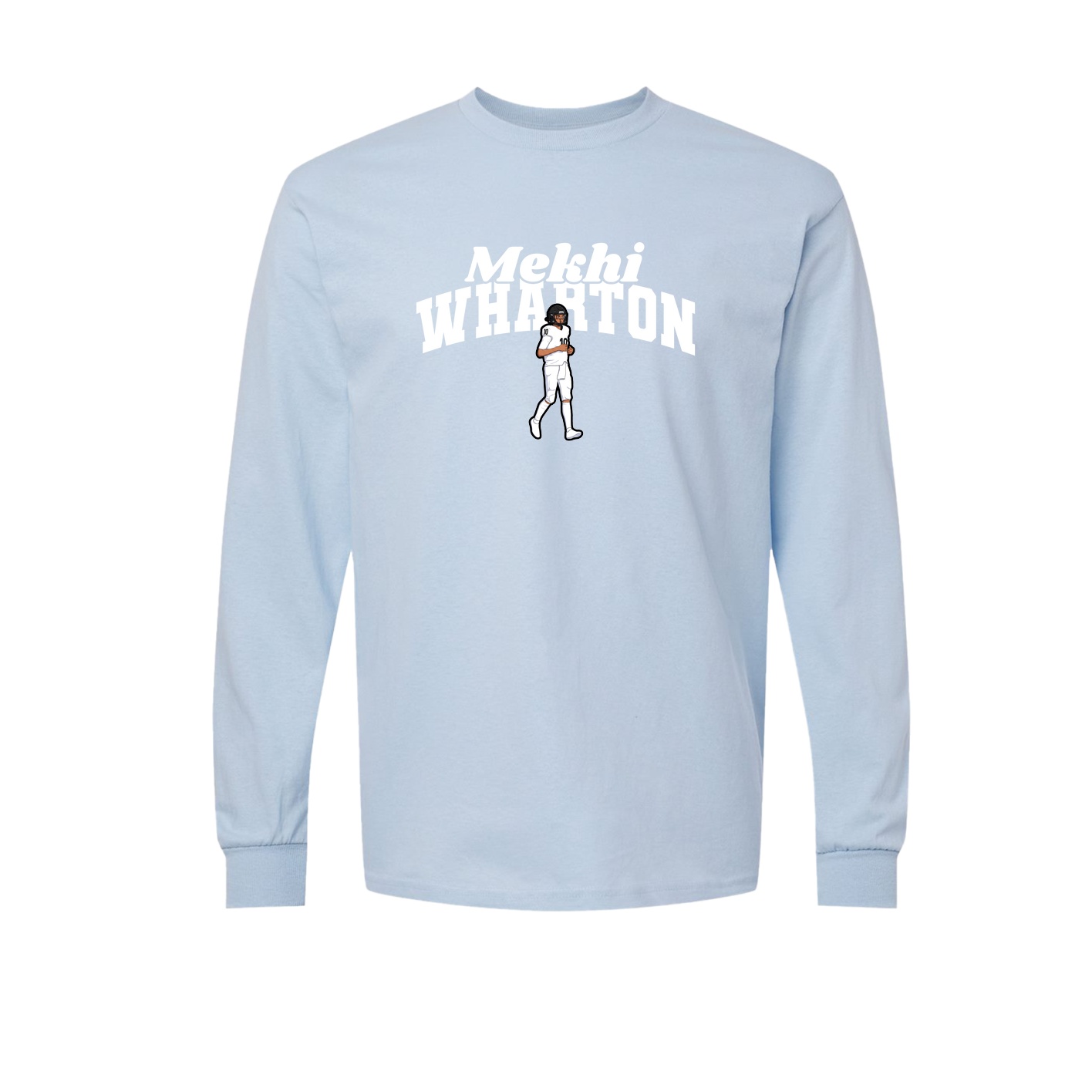 Long Sleeve Tee — Signature Arch in Light Blue