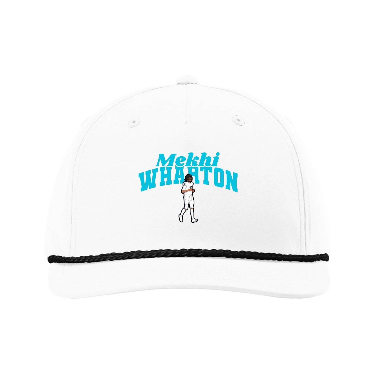 Five-Panel Classic Rope Cap — Signature Arch in White