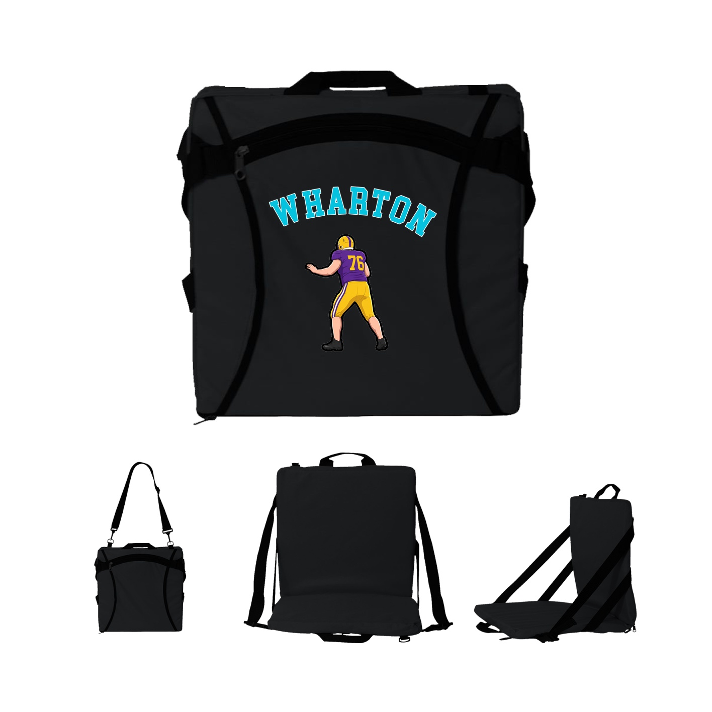 Folding Stadium Seat — Shirsey Arch in Black