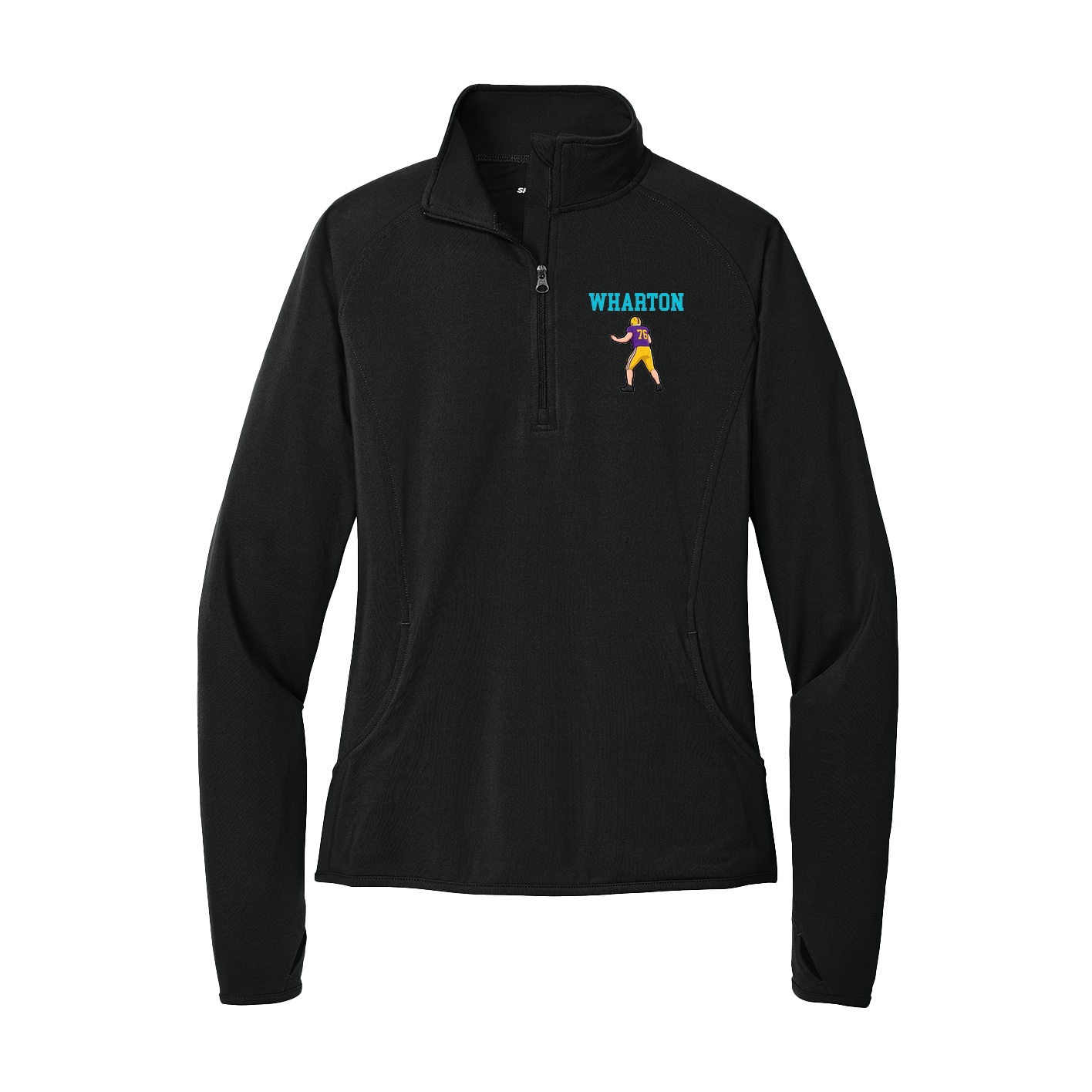 Women's Q-Zip Pullover — Shirsey in Black