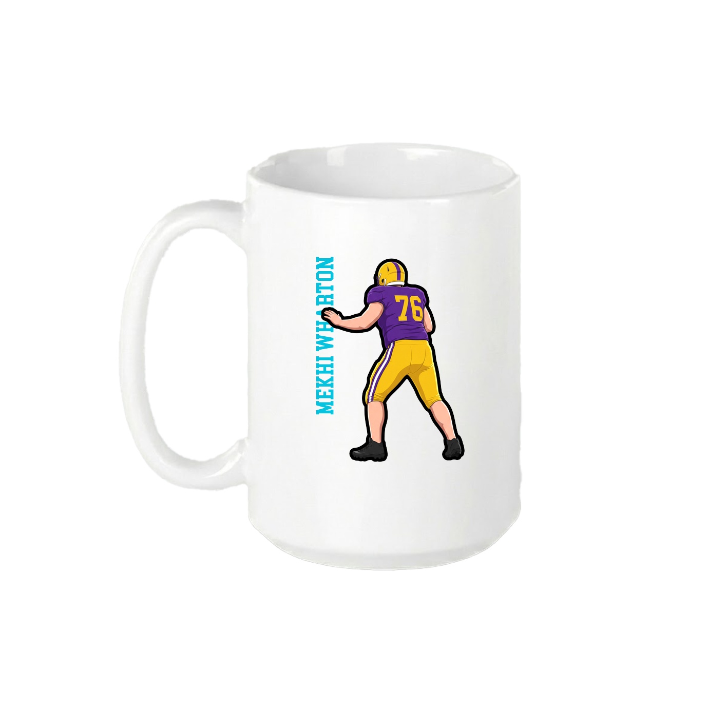15oz Coffee Mug — Name Vertical in White