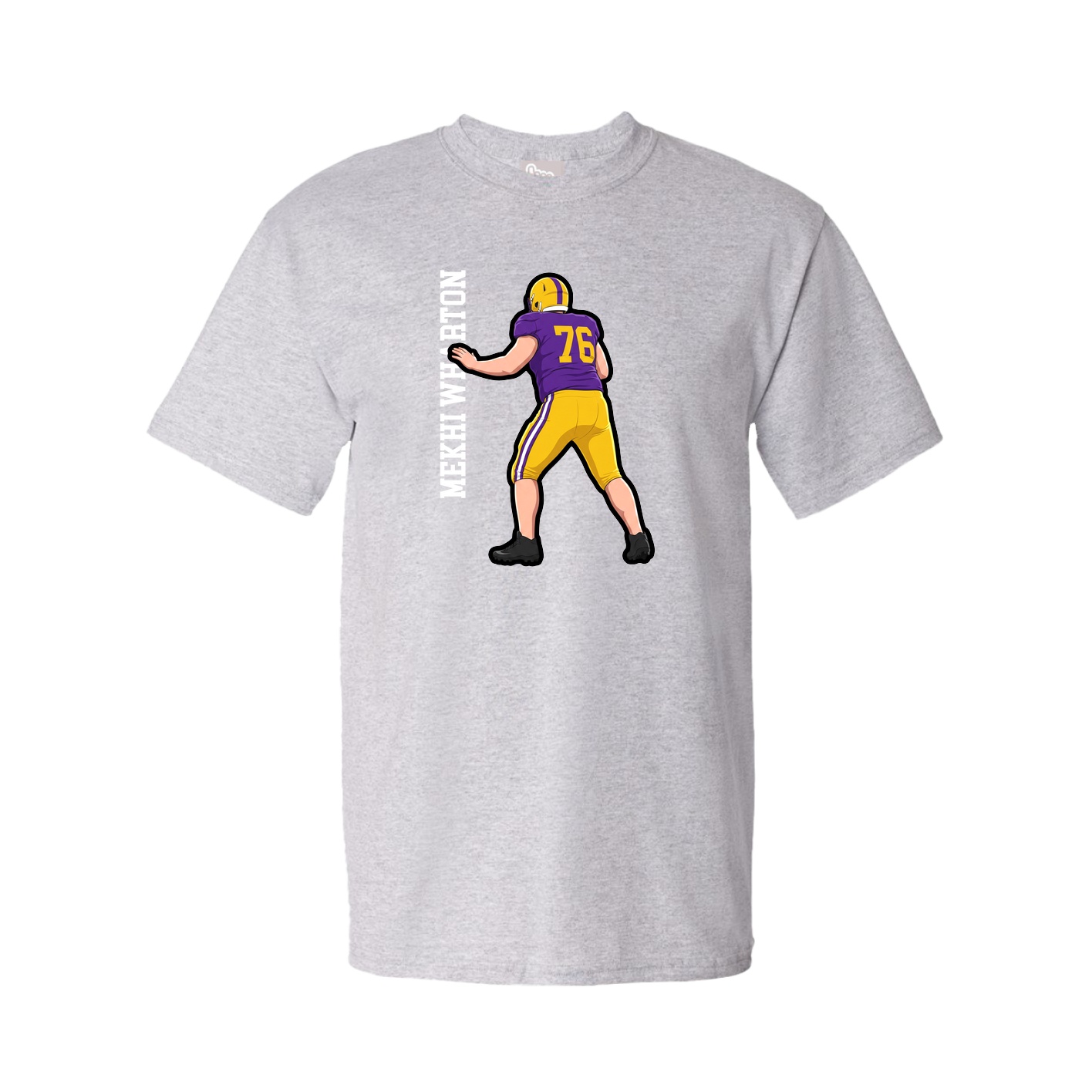 Youth Tee — Name Vertical in Grey