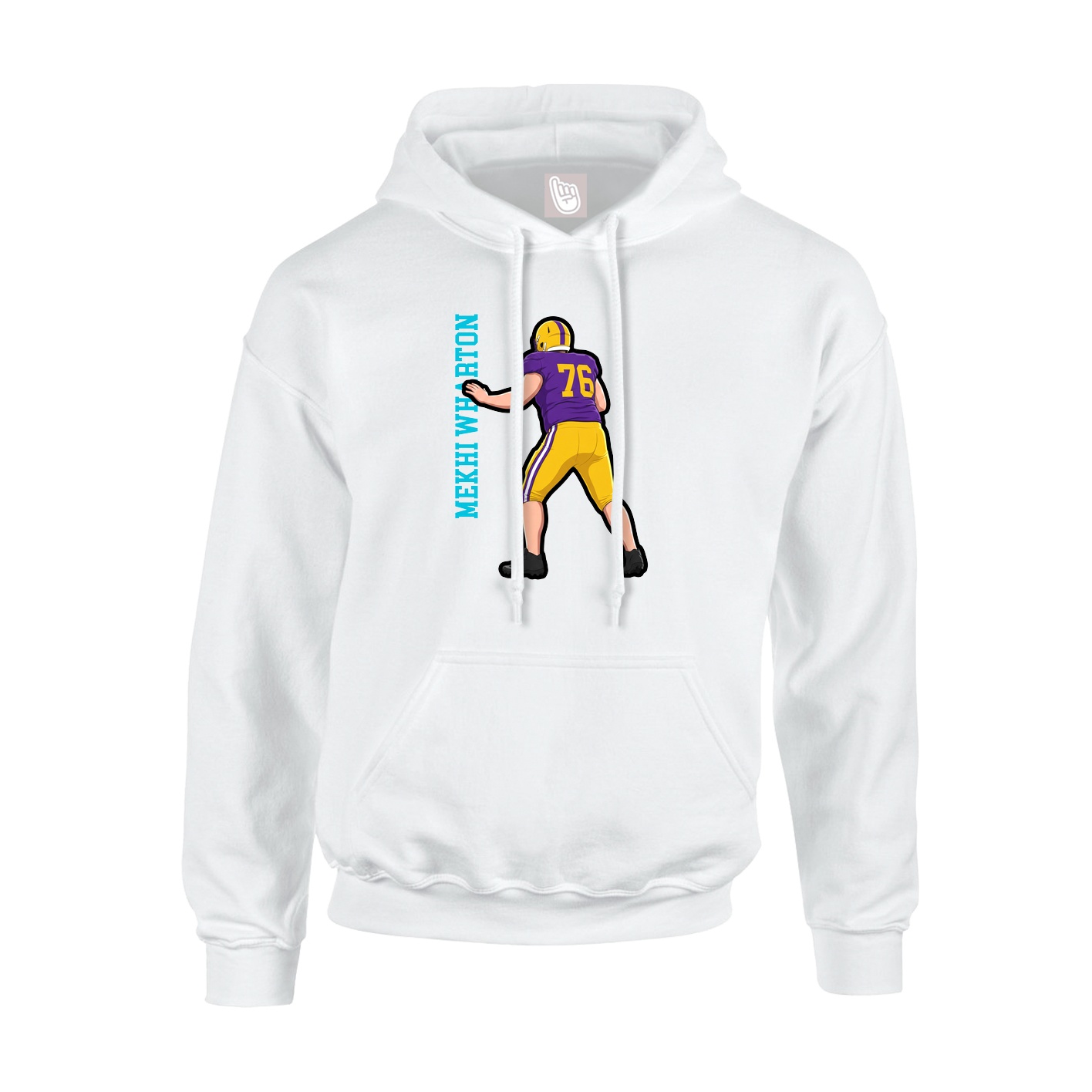 Hoodie — Name Vertical in White