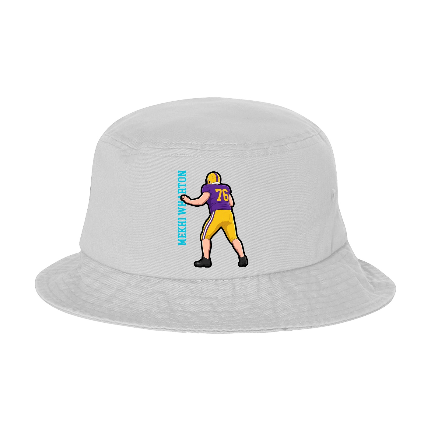 Bucket Cap — Name Vertical in White