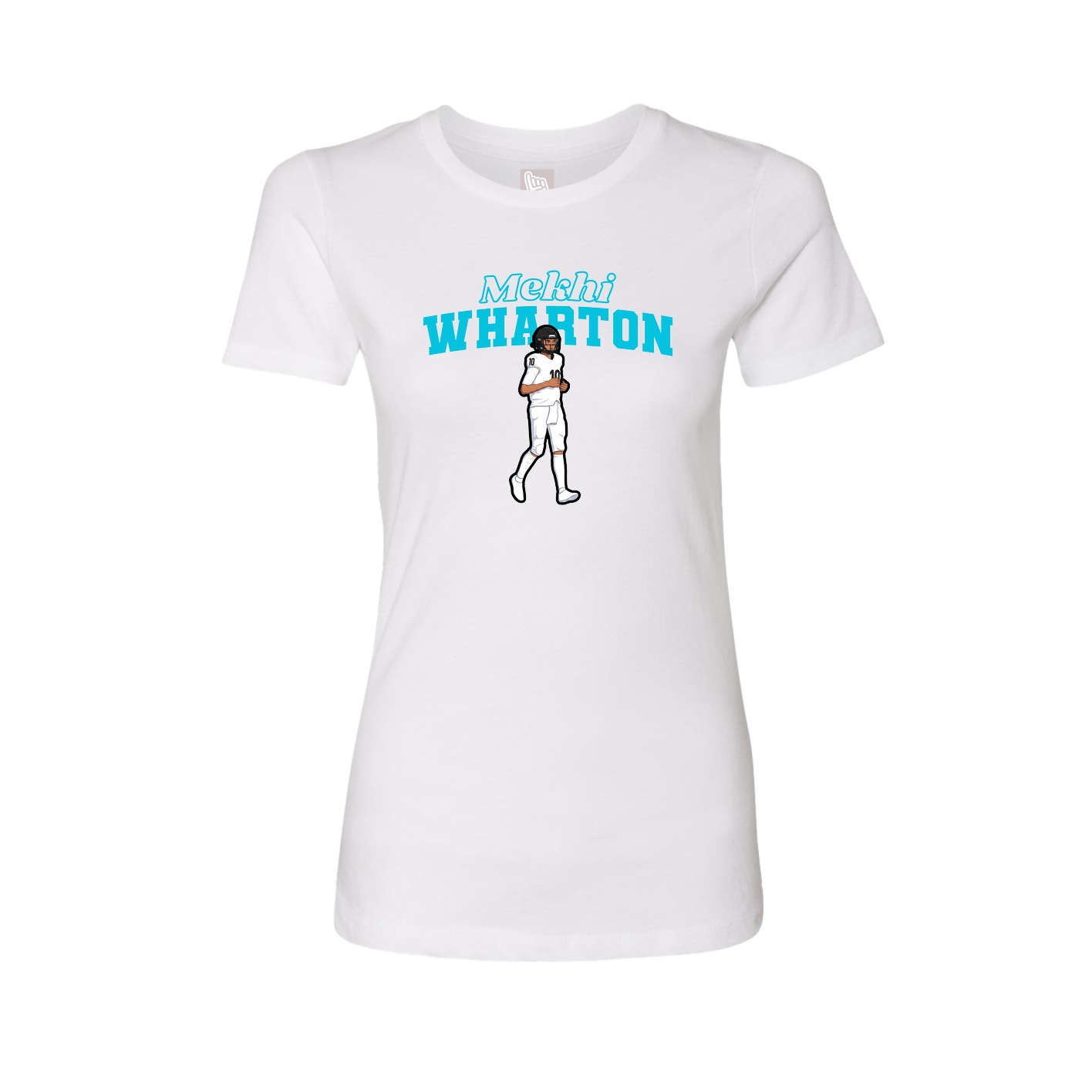 Fitted Women's Tee — Name Arch in White