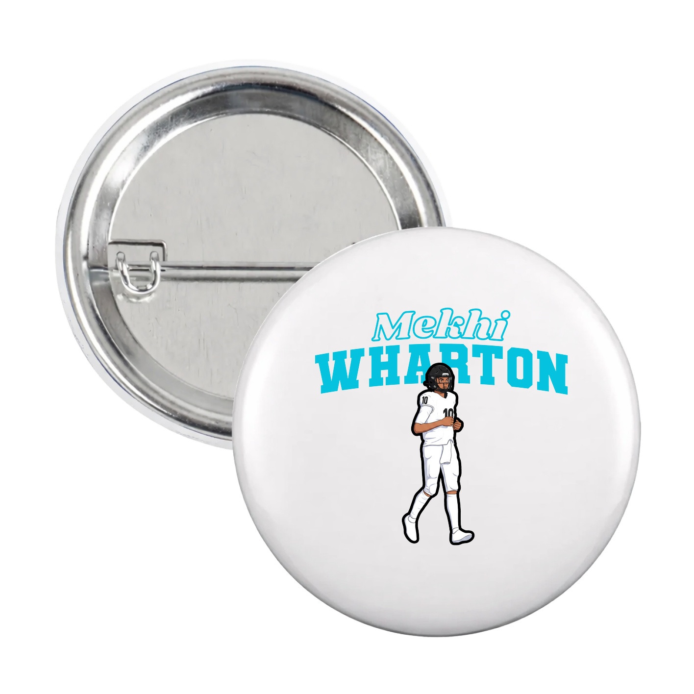 Game Day Button — Name Arch in White
