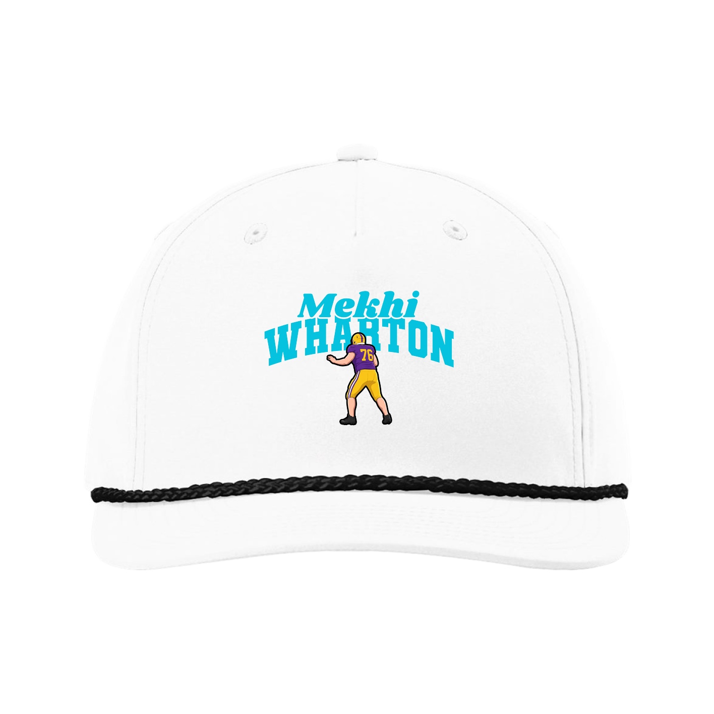Five-Panel Classic Rope Cap — Signature Arch in White