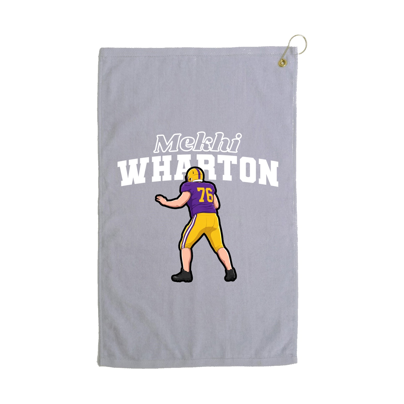 Golf Towel — Name Arch in Grey