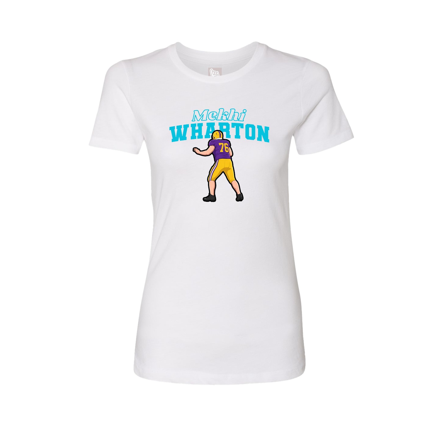 Fitted Women's Tee — Name Arch in White