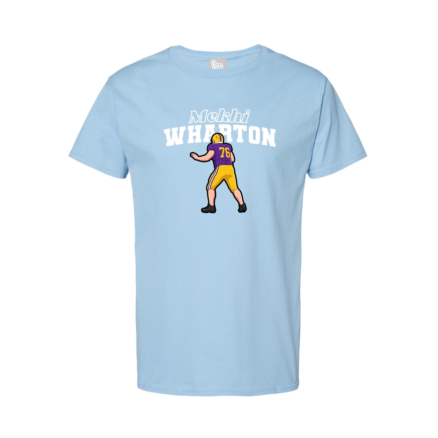 Youth Tee — Name Arch in Light Blue