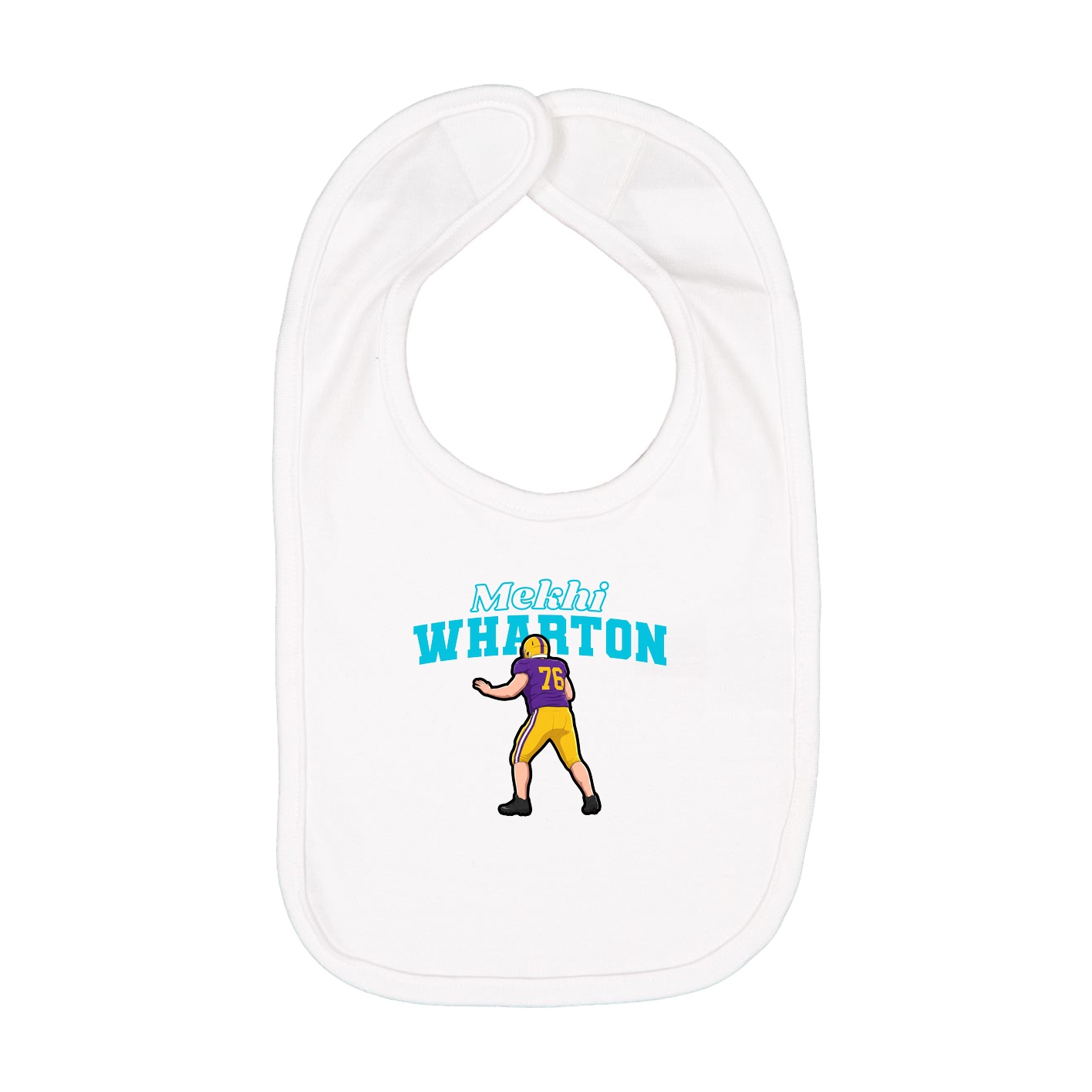 Infant Bib — Name Arch in White
