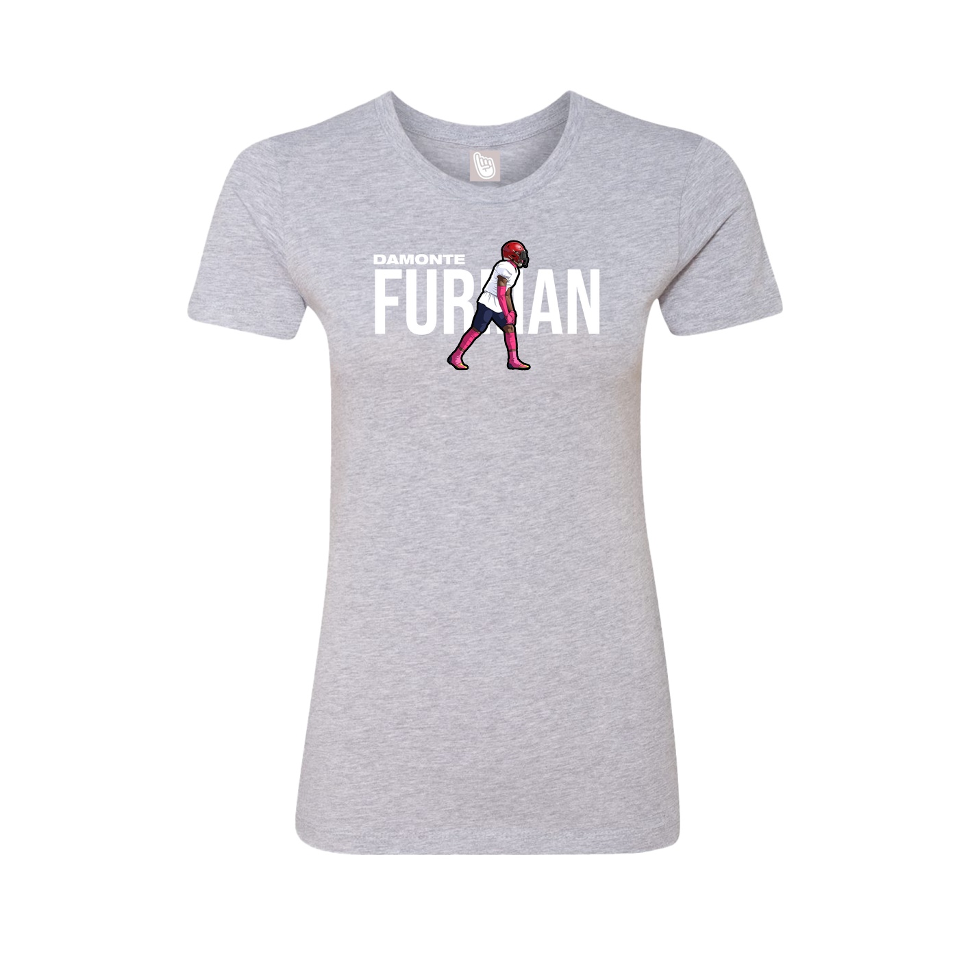 Fitted Women's Tee — Player Name in Grey