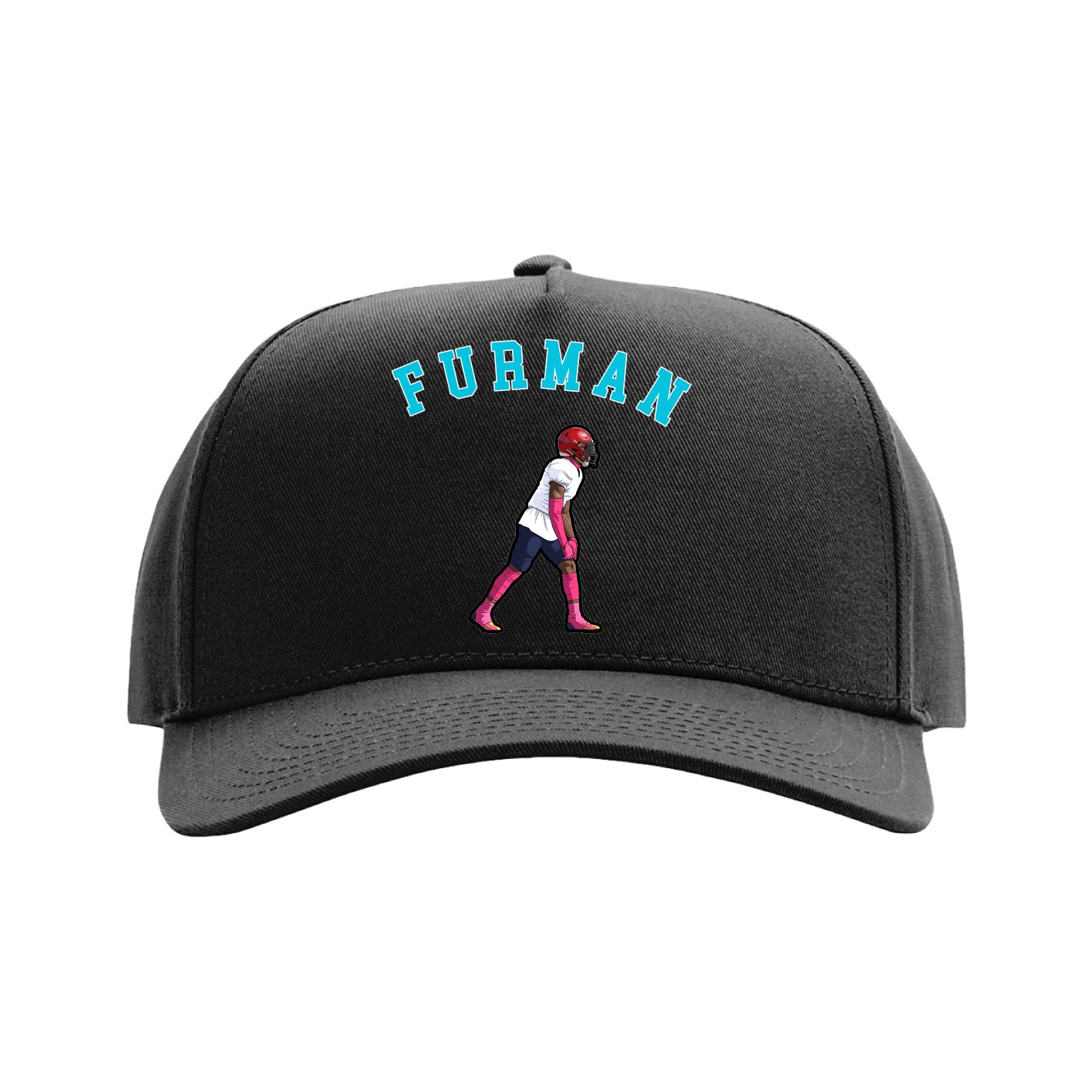Full Fabric Five-Panel Champ Cap — Shirsey Arch in Black