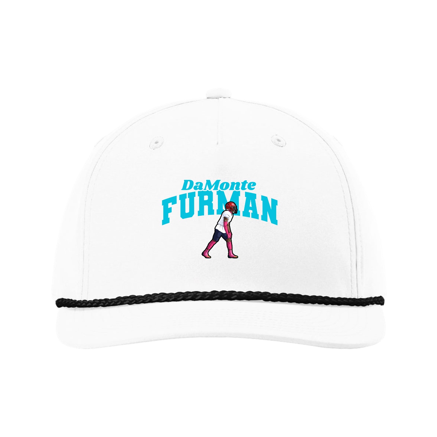 Five-Panel Classic Rope Cap — Signature Arch in White