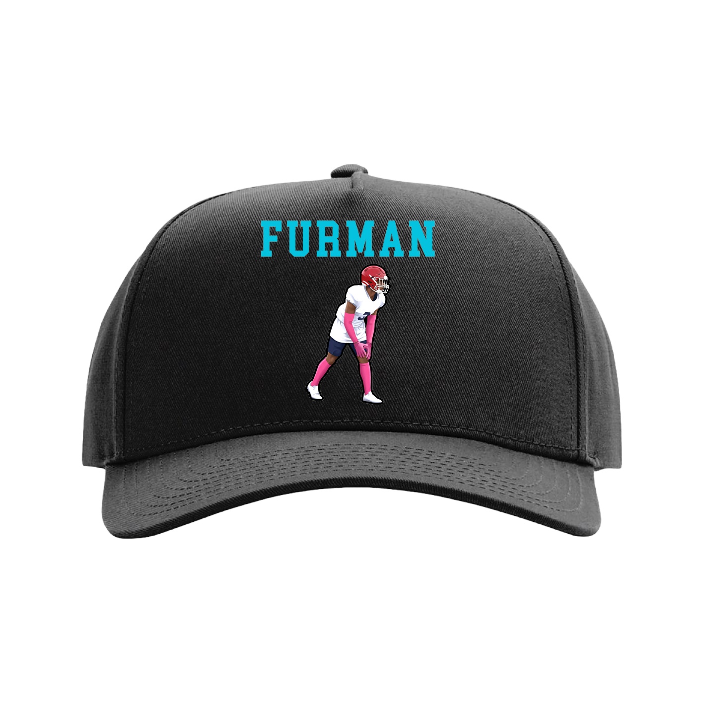 Full Fabric Five-Panel Champ Cap — Shirsey in Black