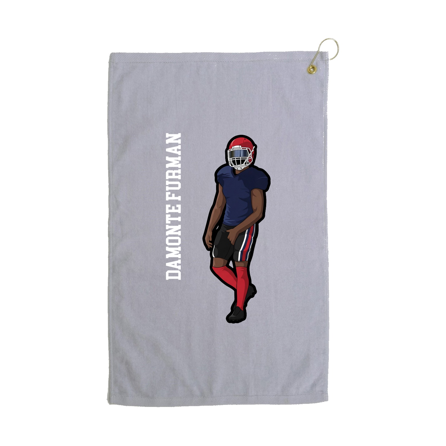 Golf Towel — Name Vertical in Grey