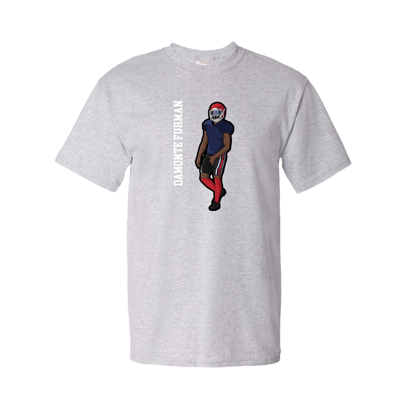 Tee — Name Vertical in Grey