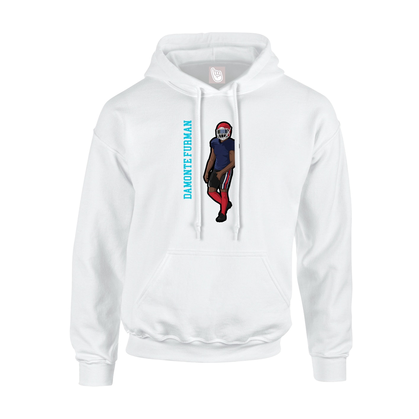 Hoodie — Name Vertical in White