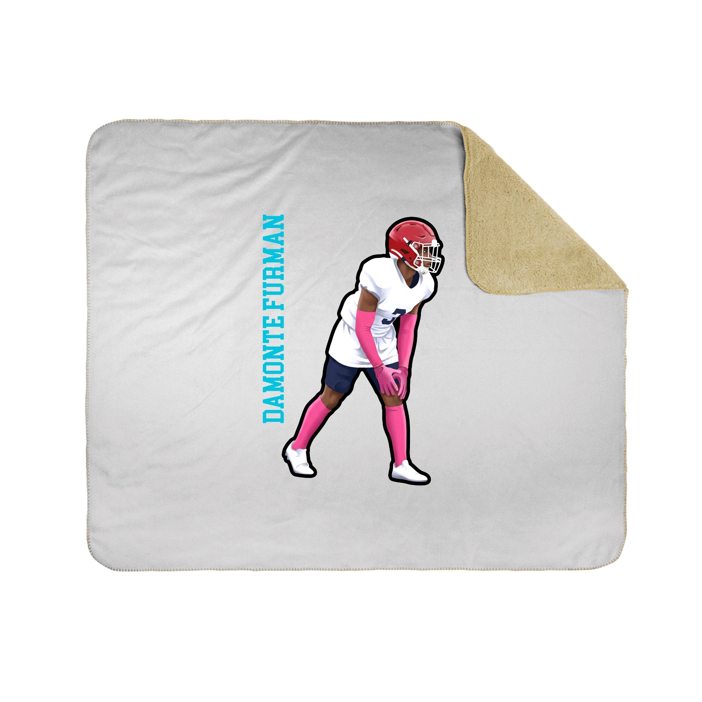 Throw Blanket — Name Vertical in White
