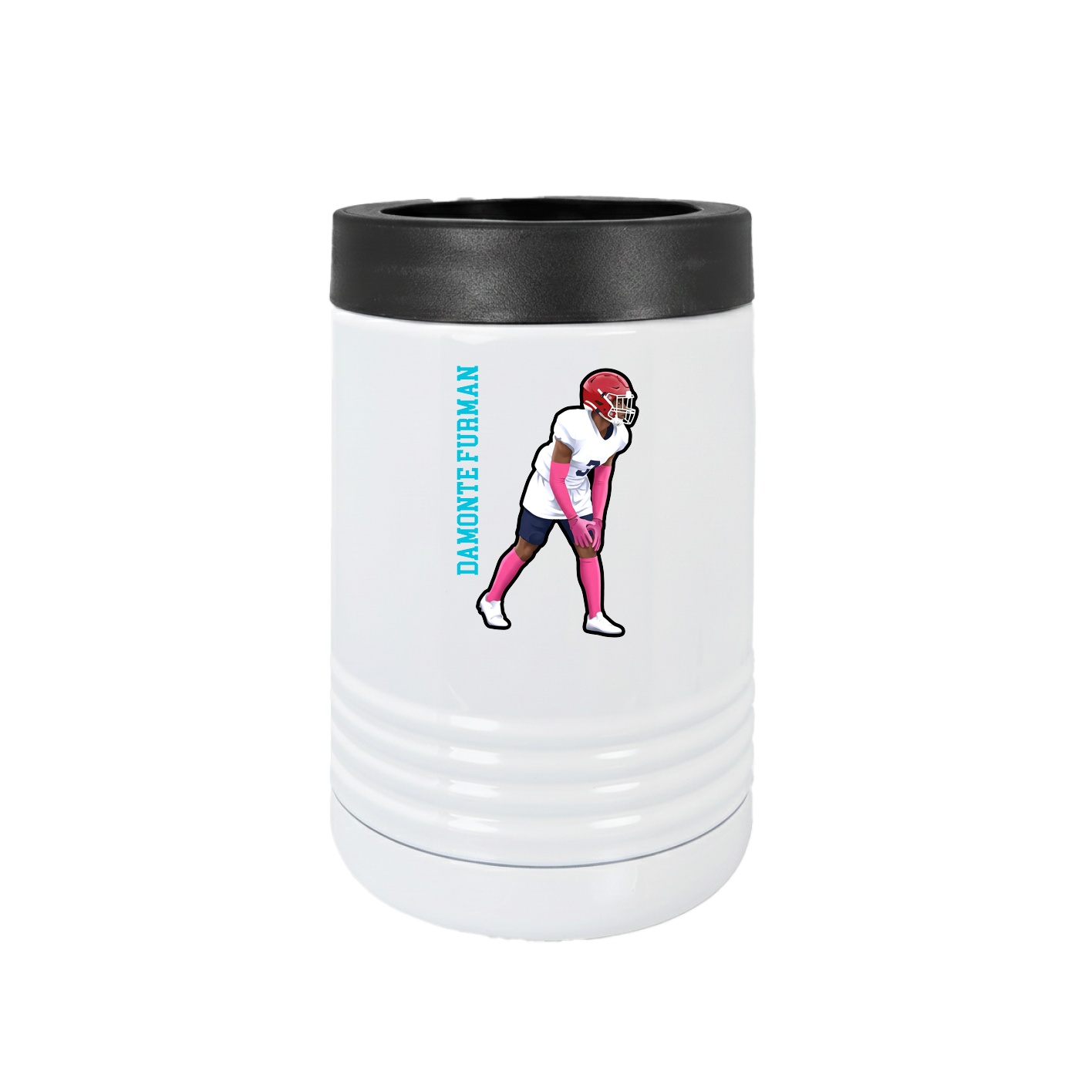 Beverage Holder — Name Vertical in White