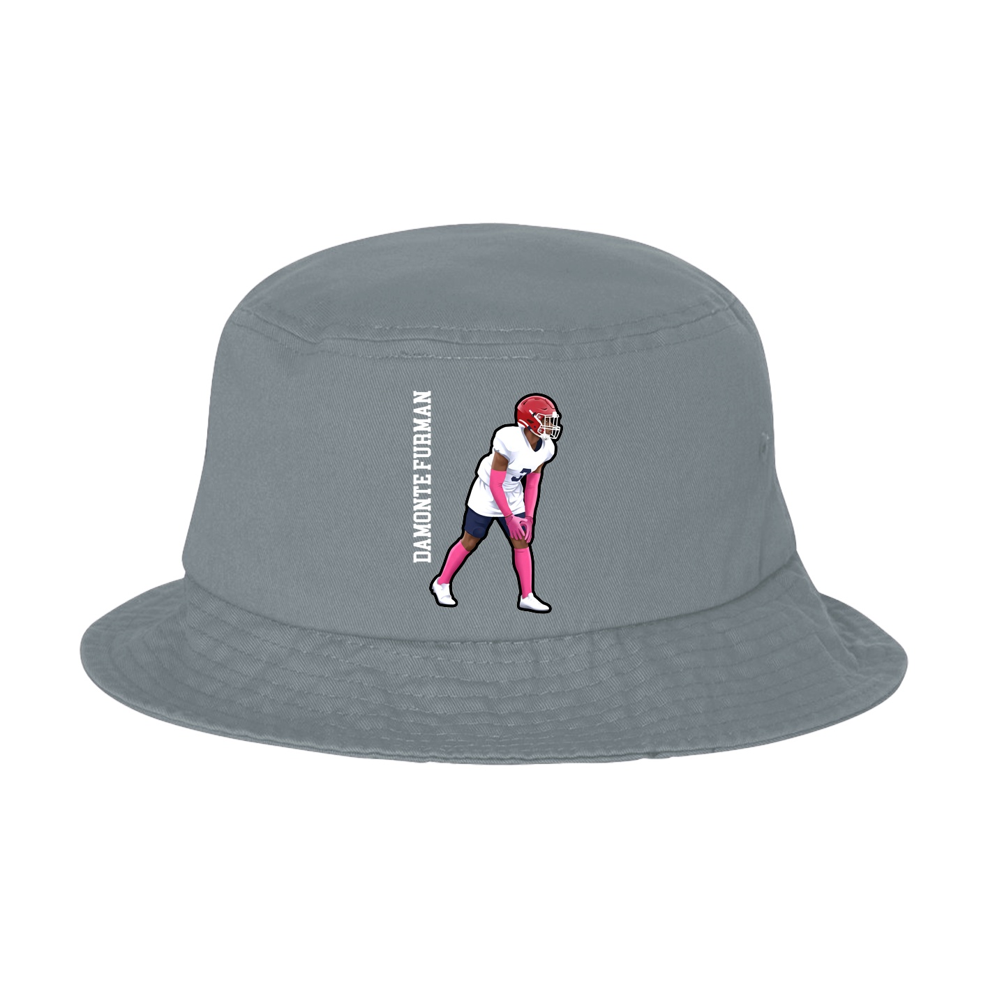 Bucket Cap — Name Vertical in Grey