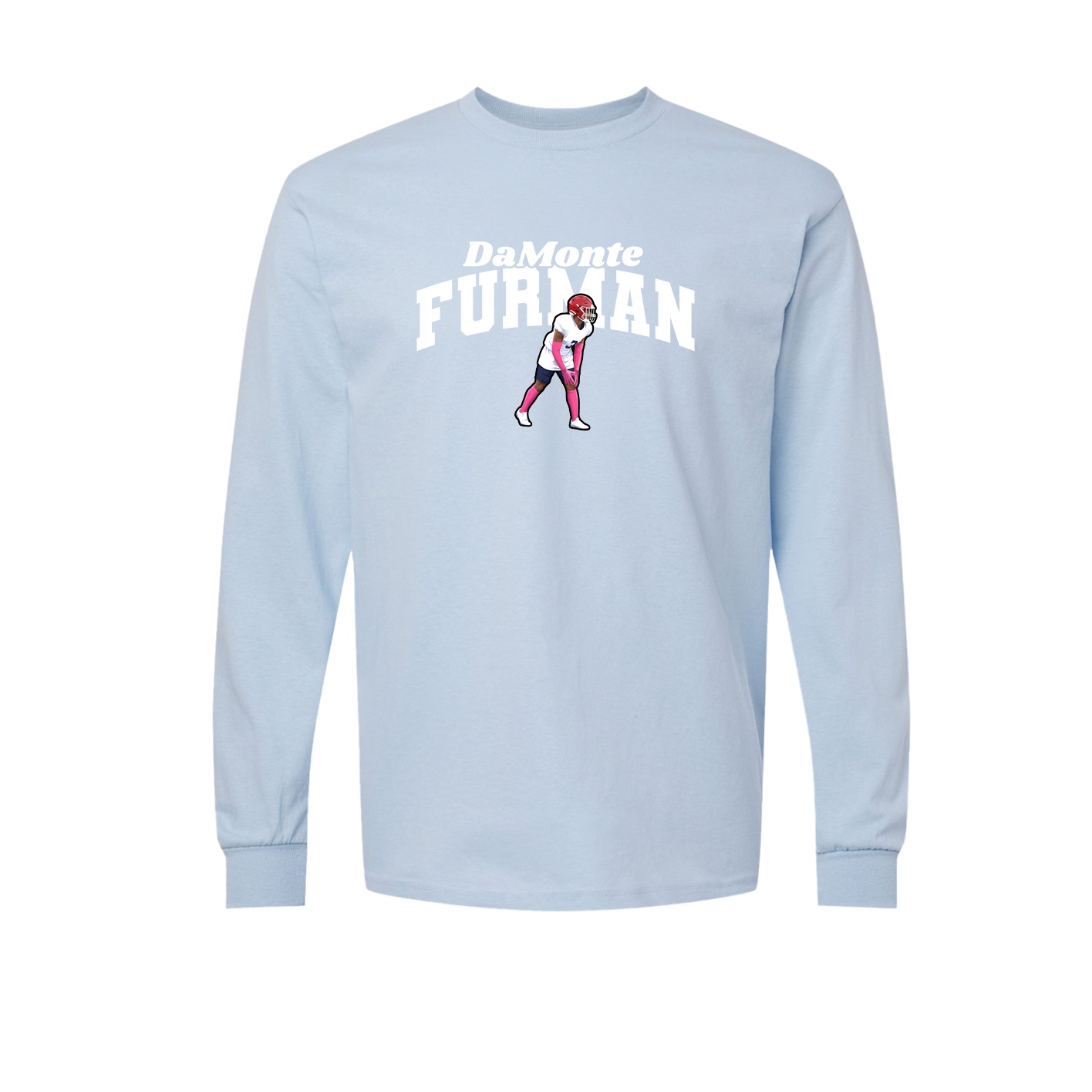 Long Sleeve Tee — Signature Arch in Light Blue