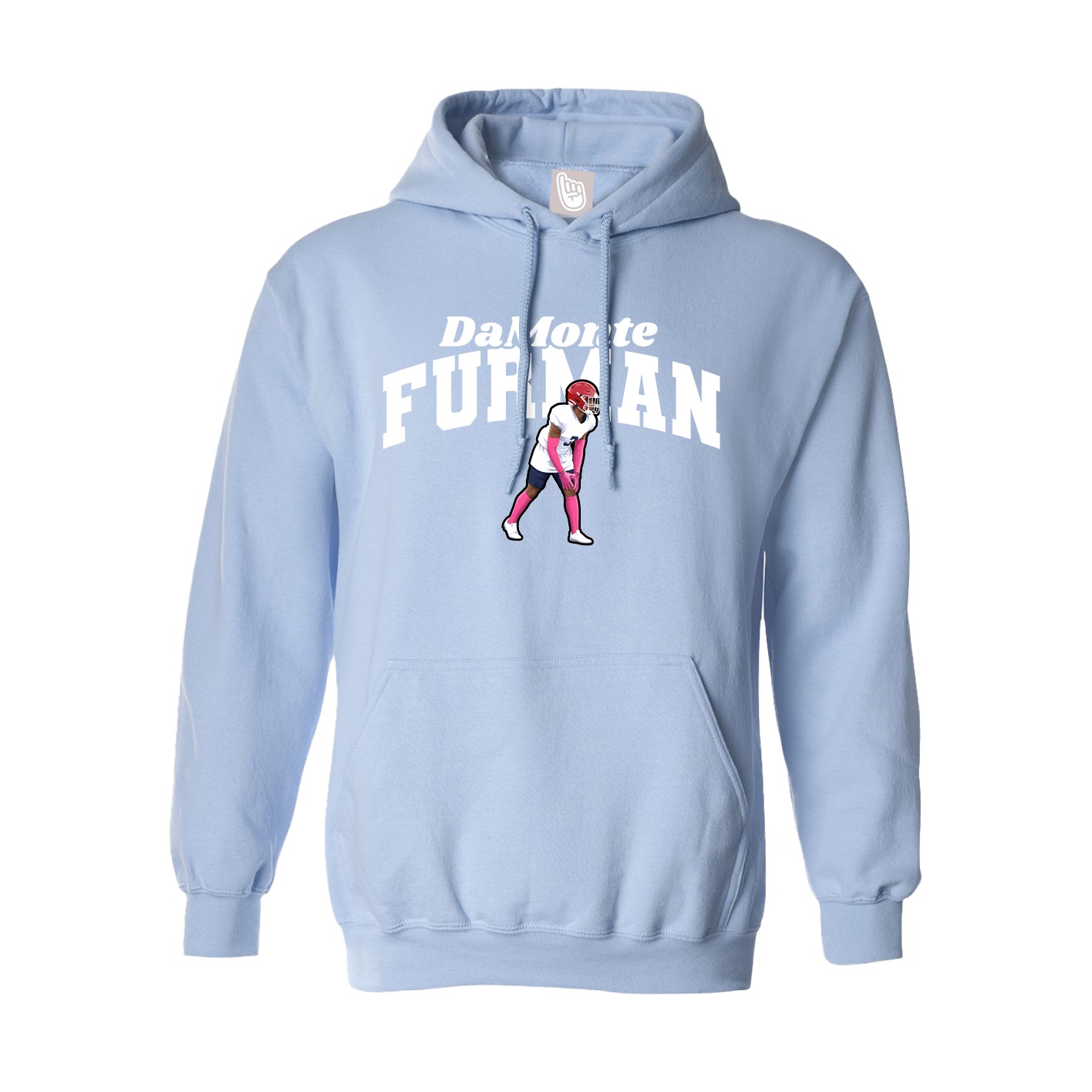 Hoodie — Signature Arch in Light Blue