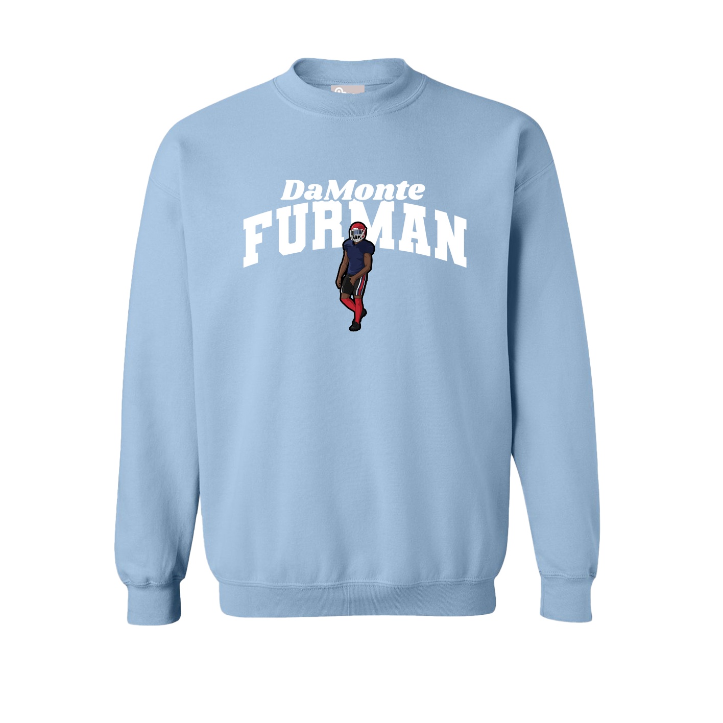 Fleece Crew — Signature Arch in Light Blue