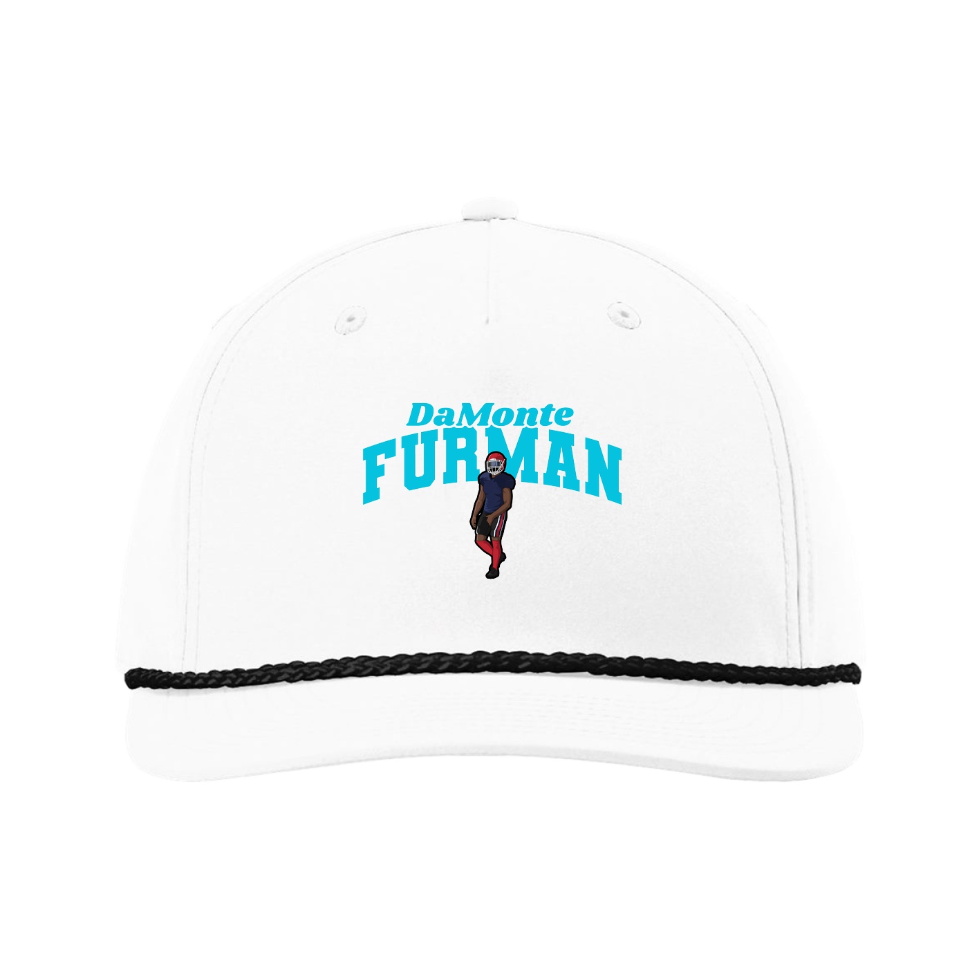 Five-Panel Classic Rope Cap — Signature Arch in White
