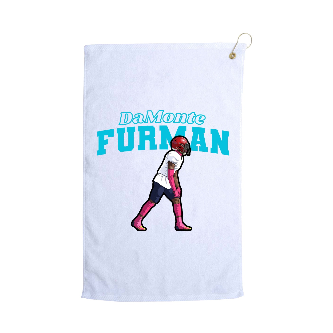 Golf Towel — Name Arch in White