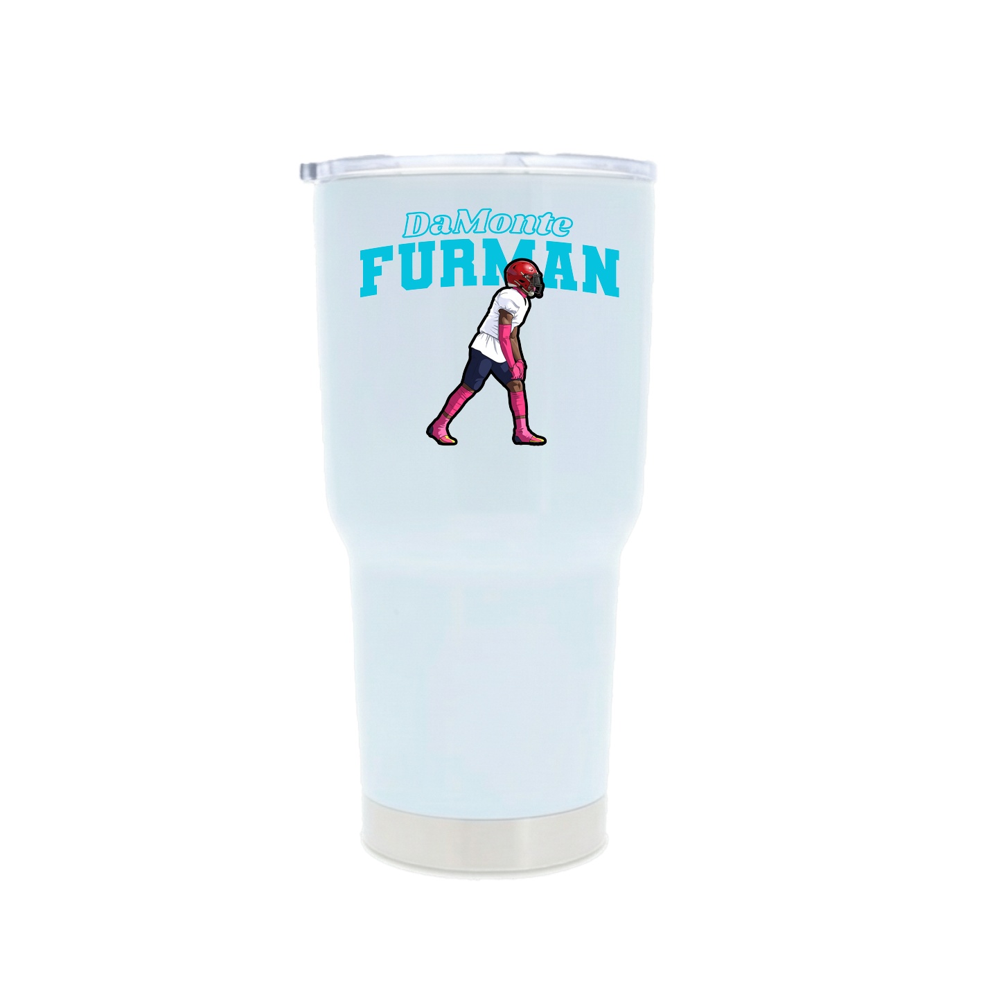 30oz Stainless Steel Tumbler — Name Arch in White