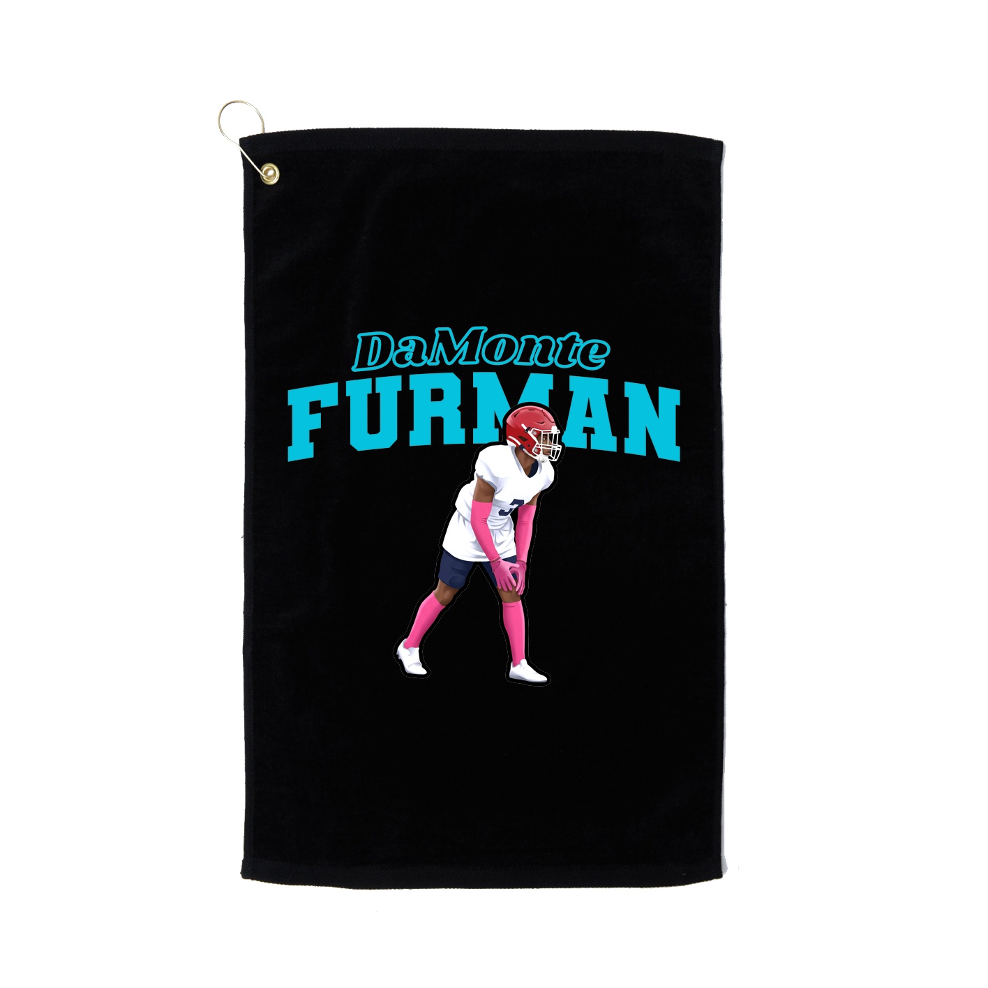 Golf Towel — Name Arch in Black
