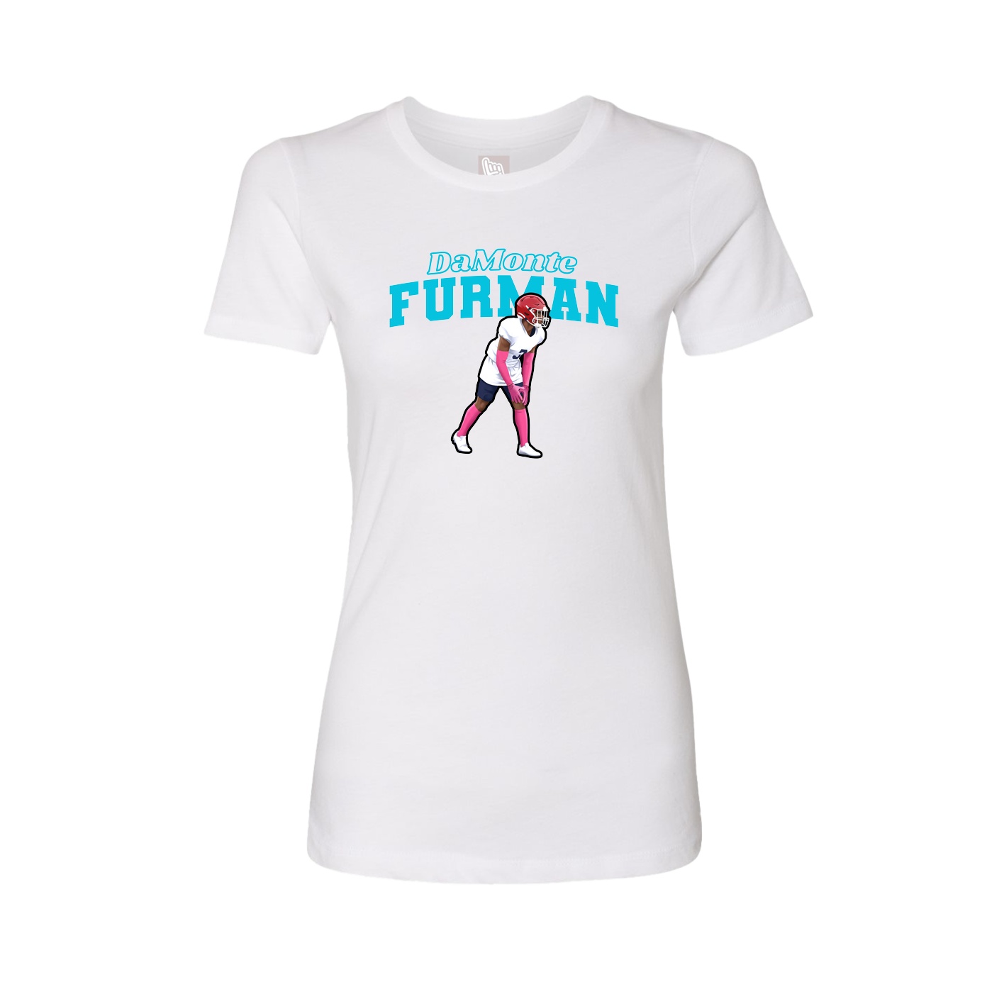 Fitted Women's Tee — Name Arch in White