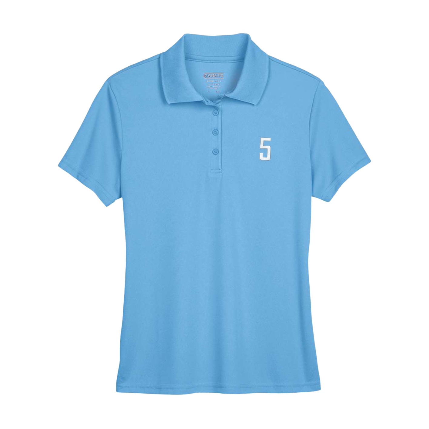 Womens Performance Polo — Front Shirsy in Powder Blue