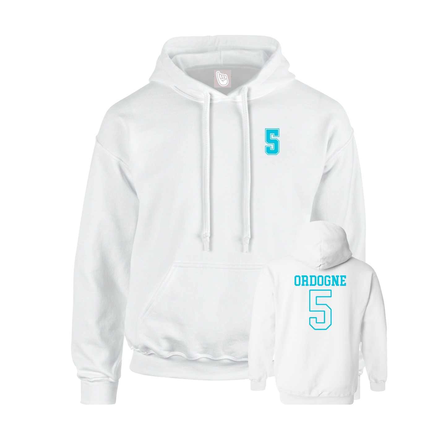 Hoodie — Chest Back in White