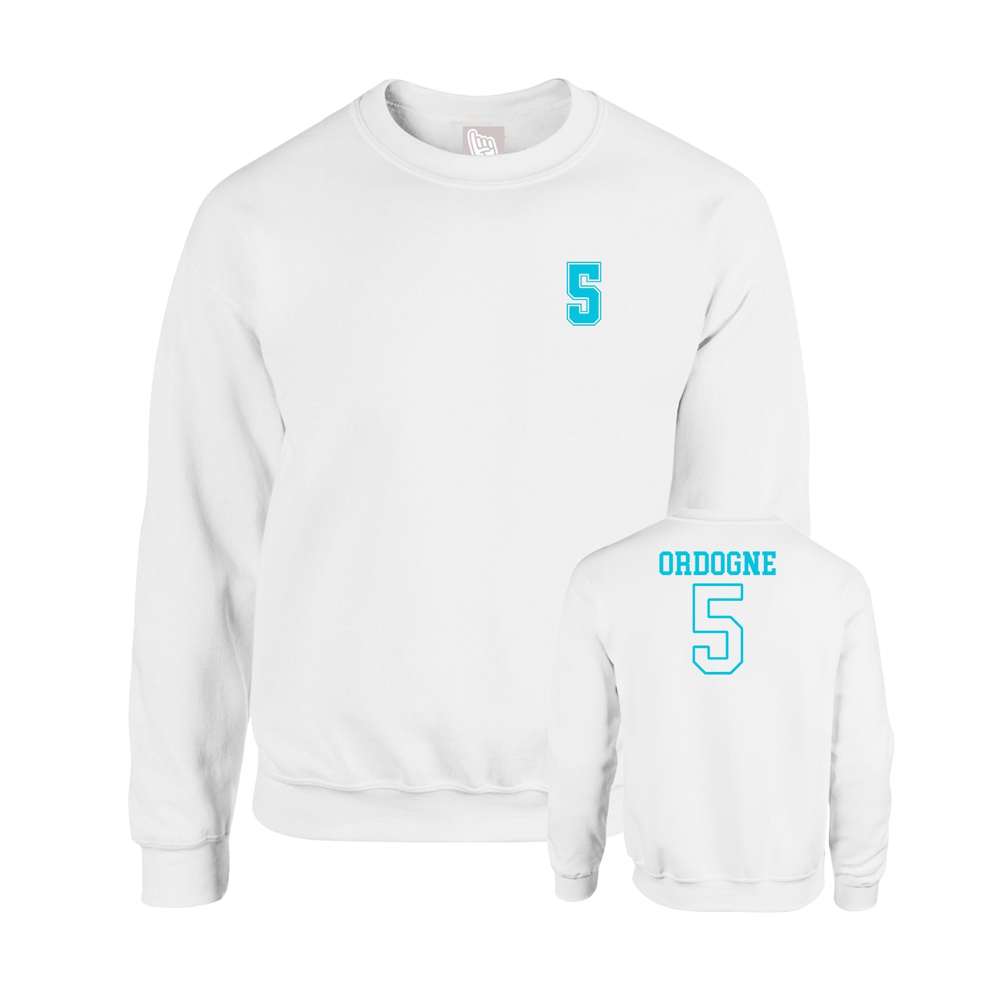 Fleece Crew — Chest Back in White