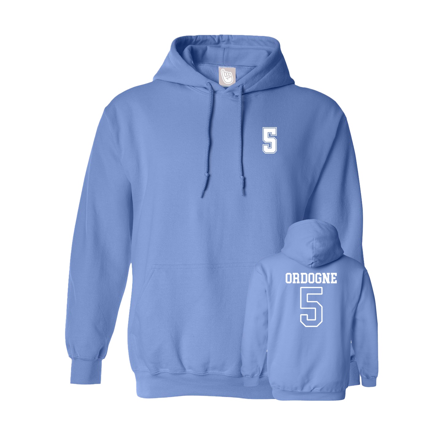 Youth Hoodie — Chest Back in Powder Blue
