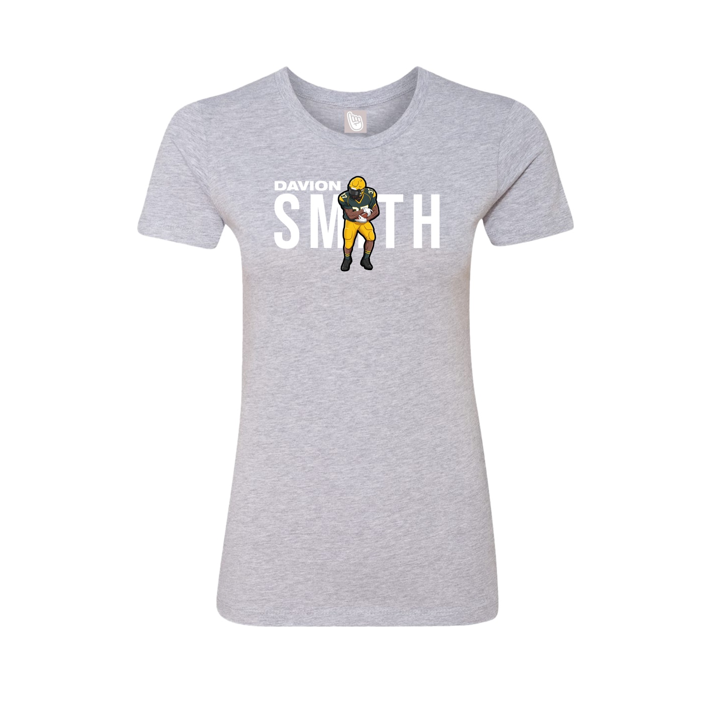 Fitted Women's Tee — Player Name in Grey