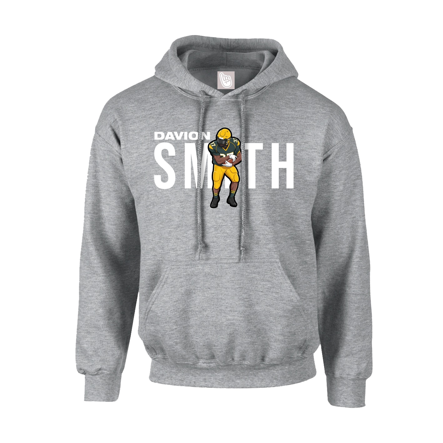 Hoodie — Player Name in Grey