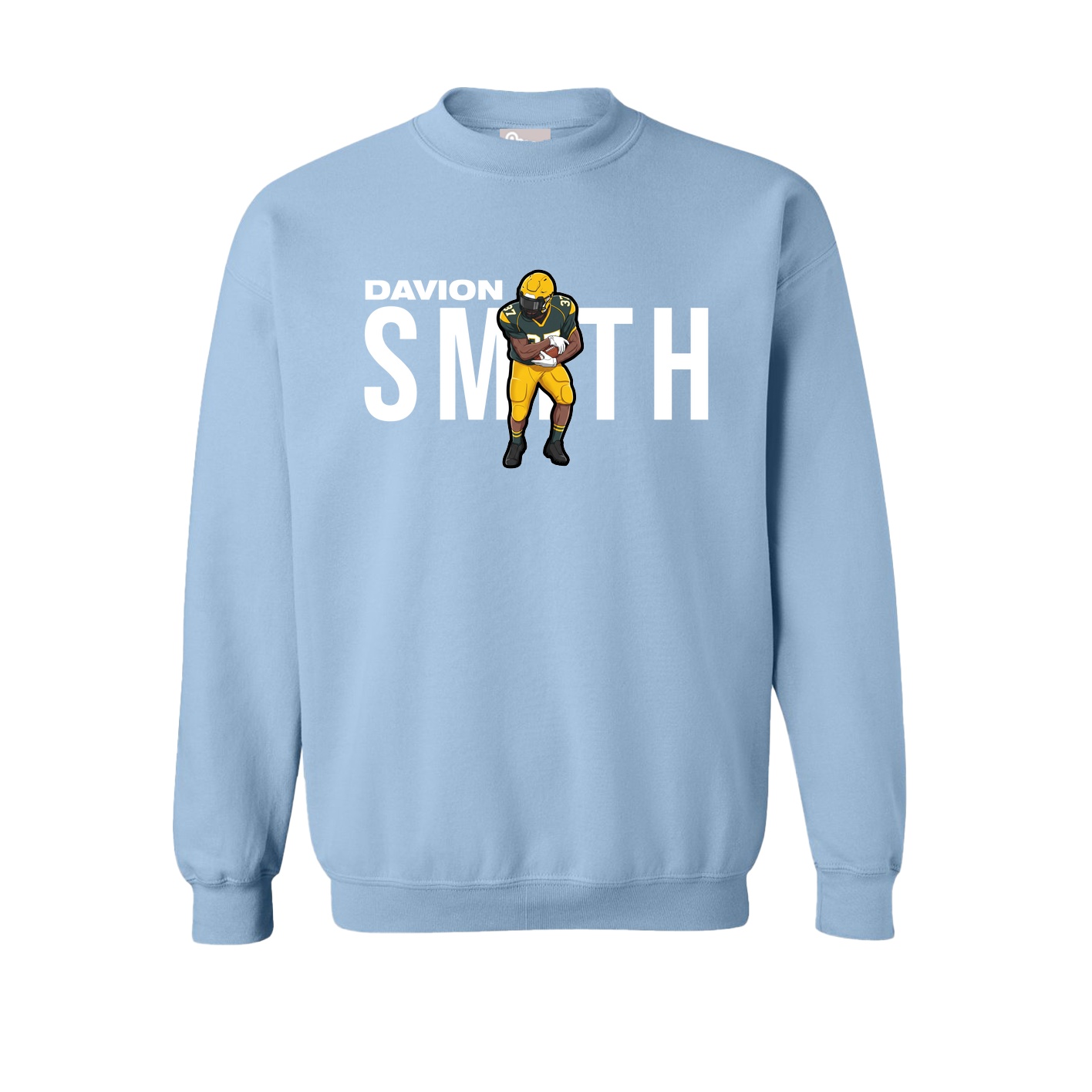 Fleece Crew — Player Name in Light Blue
