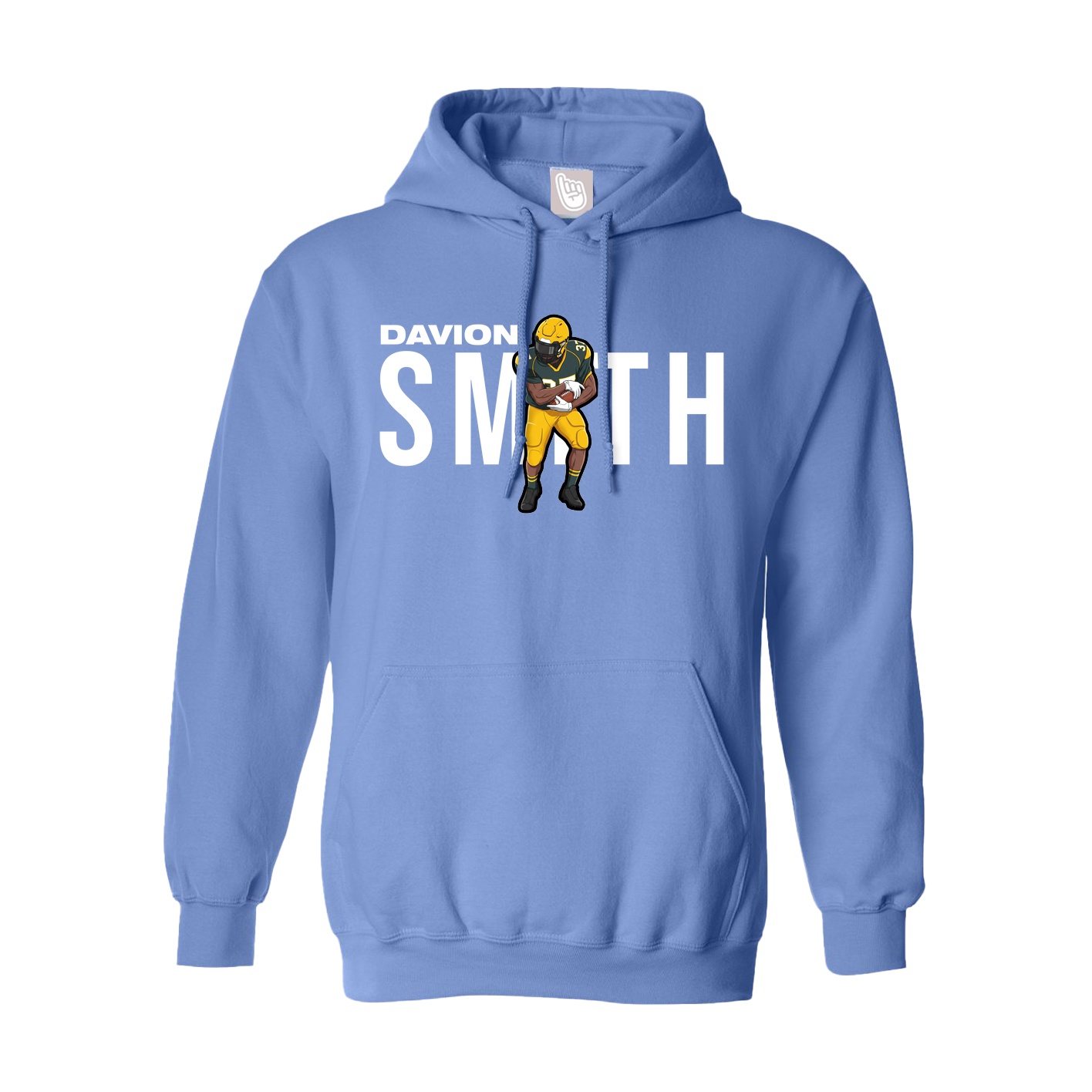 Youth Hoodie — Player Name in Powder Blue