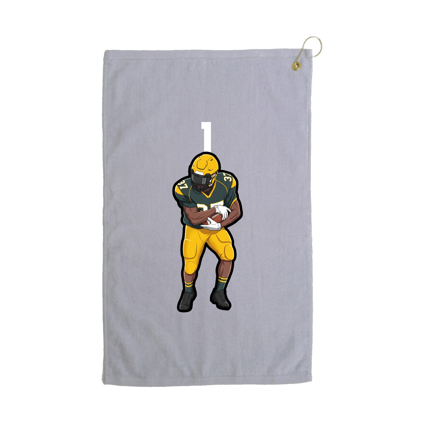Golf Towel — Number Top in Grey