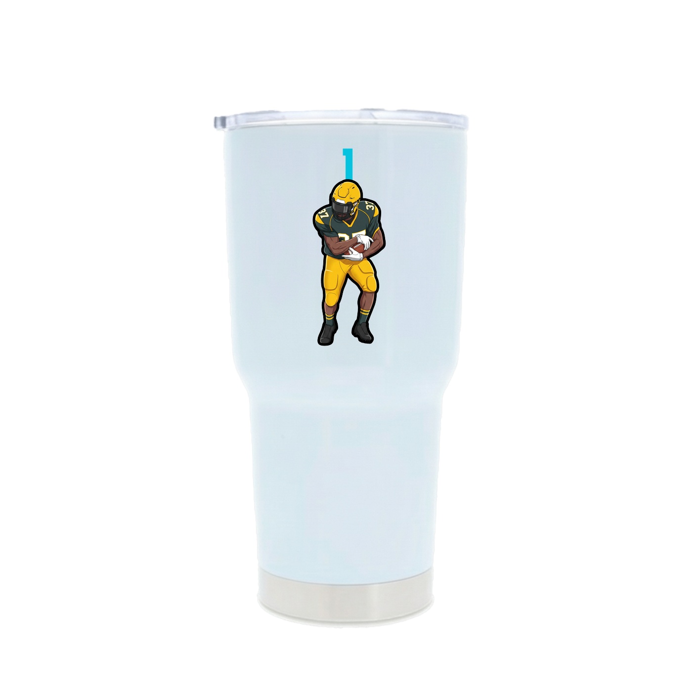 30oz Stainless Steel Tumbler — Number Top in White